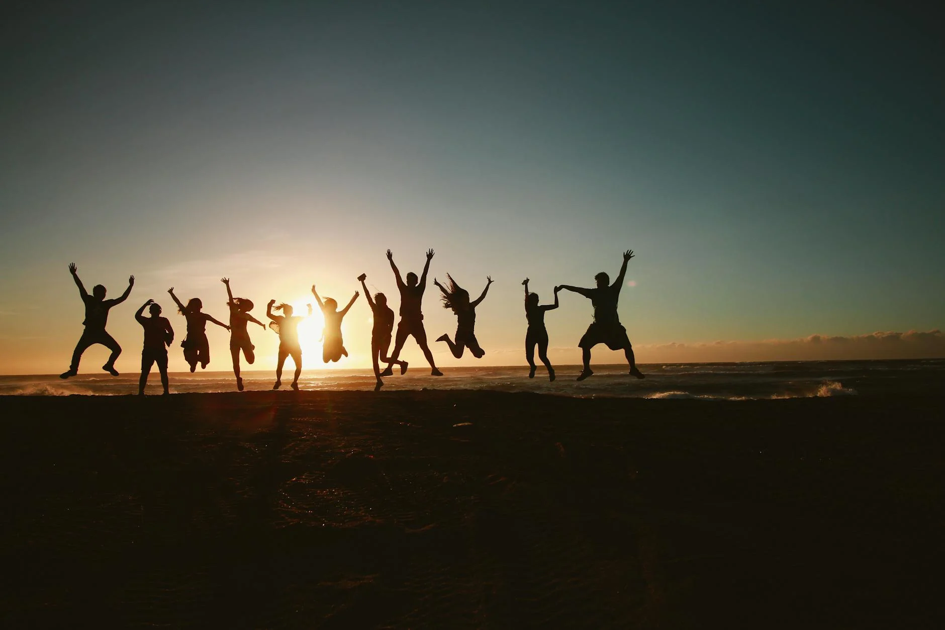 group of people juming